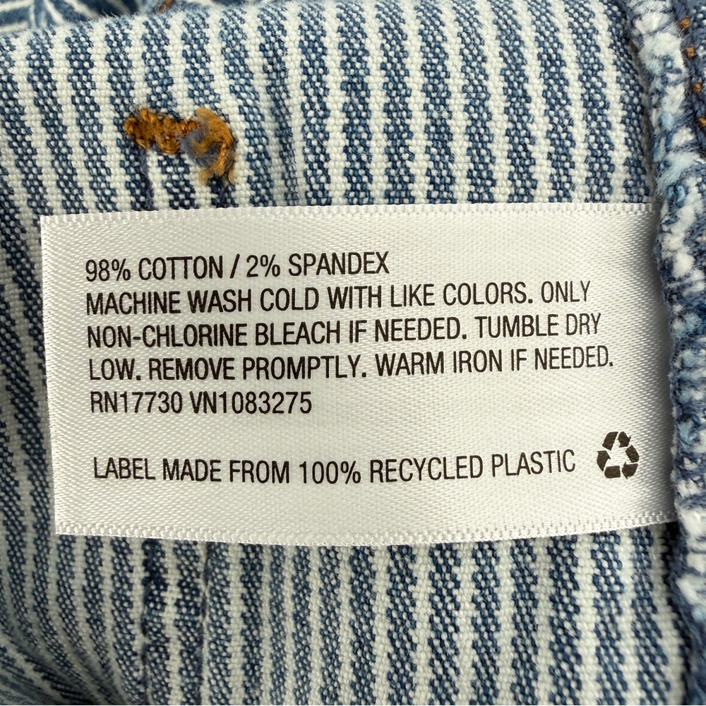 Universal Thread Blue White Striped Wide Leg Crop Jeans Size 4 (27) Women’s - Picture 6 of 6